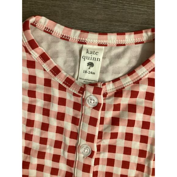 Kate Quinn Bamboo Red Plaid Button Up Shirt Size 18-24mo - Picture 2 of 2